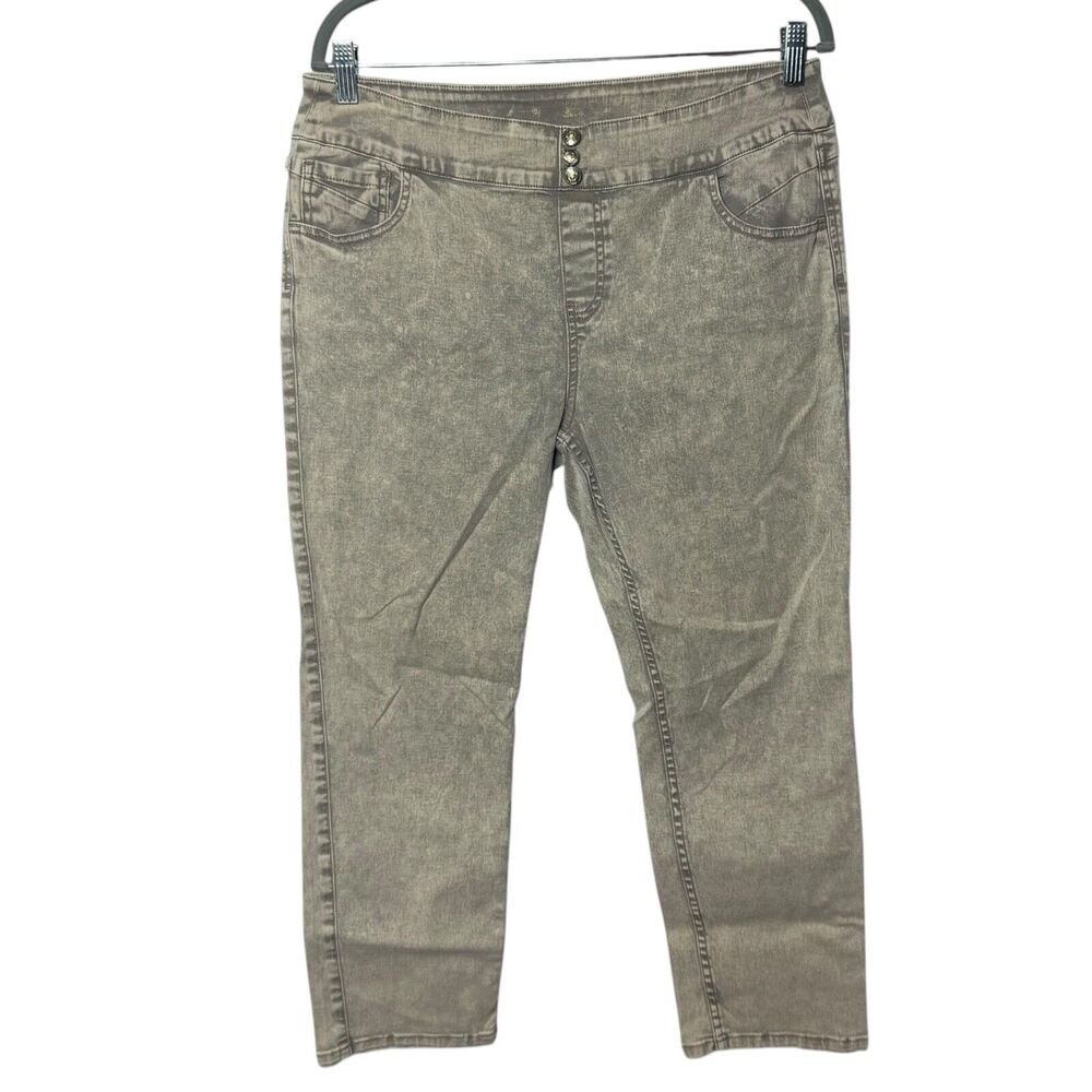 Soft Surrounding Women Gray Med Stretch Pull on shaping crop denim Jeans